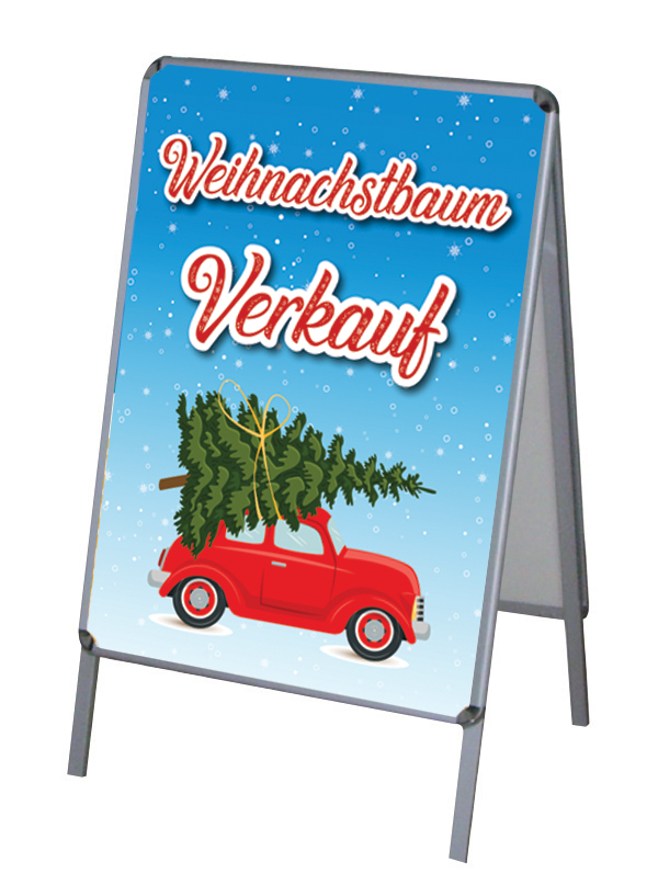 Aktion Weihnachtsbaumverkauf PVC-Poster A1 für Kundenstopper