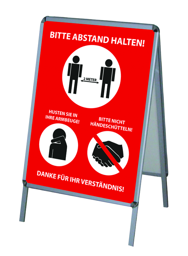 Aktion Corona-Hinweise PVC-Poster A1 für Kundenstopper