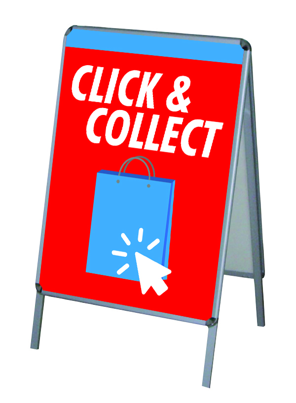 Aktion Corona-Hinweise Click & Collect Vers.1 - PVC-Poster A1 für Kundenstopper