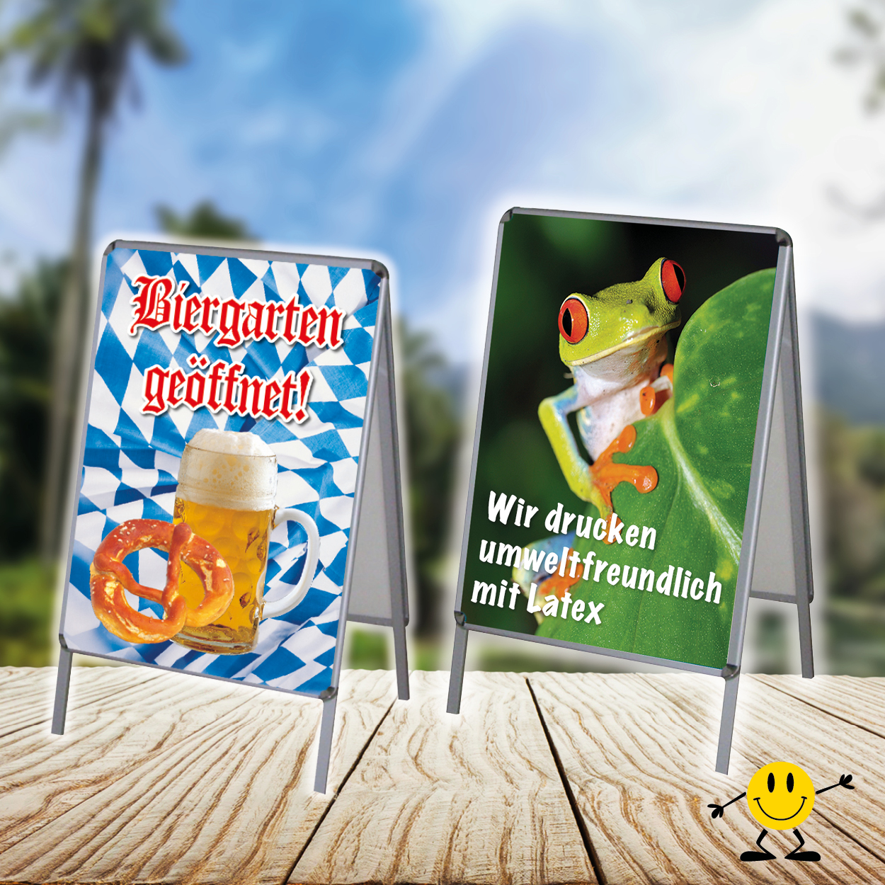 Aktion 2 Stück PVC-Poster A1 für Kundenstopper (1 Motiv) Aktion 2 Stück PVC-Poster A1 für Kundenstopper (1 Motiv)