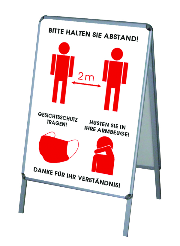 Aktion Corona-Hinweise Vers.2 - PVC-Poster A1 für Kundenstopper